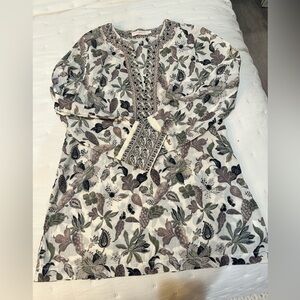 Tory Burch Floral Cotton Tunic Size 8